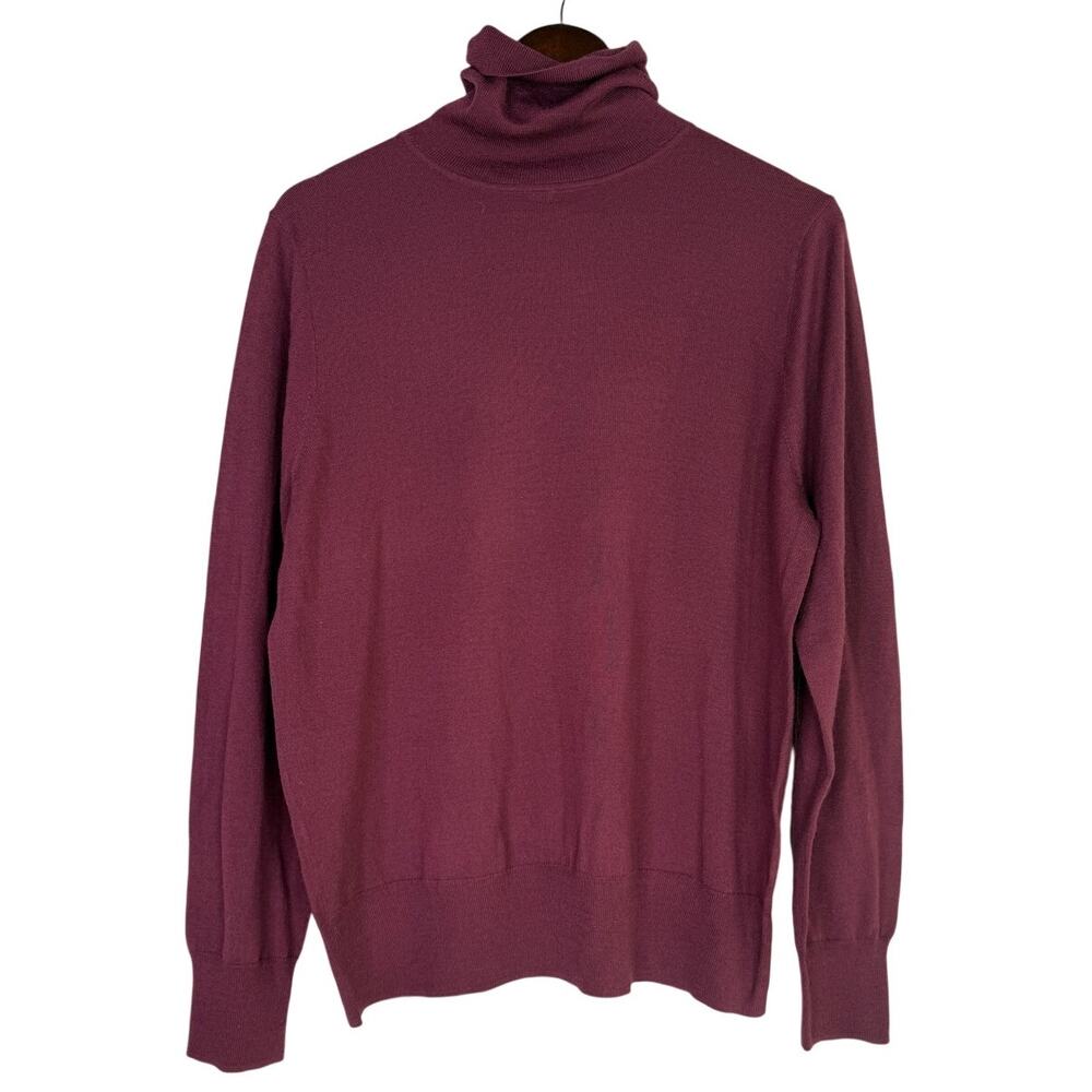 J. Crew Soft Wool Blend Long Sleeve Lightweight Turtleneck Sweater 2XL Burgundy
